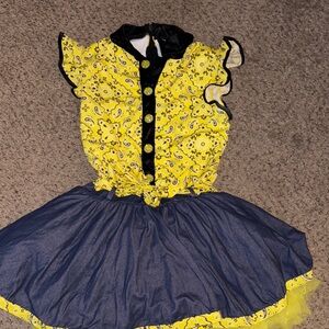 Yellow and Blue Kids Dance Costume